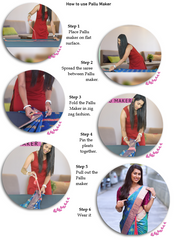 Saree Pleat Maker/ Pallu Maker- L (5 pleats) Red